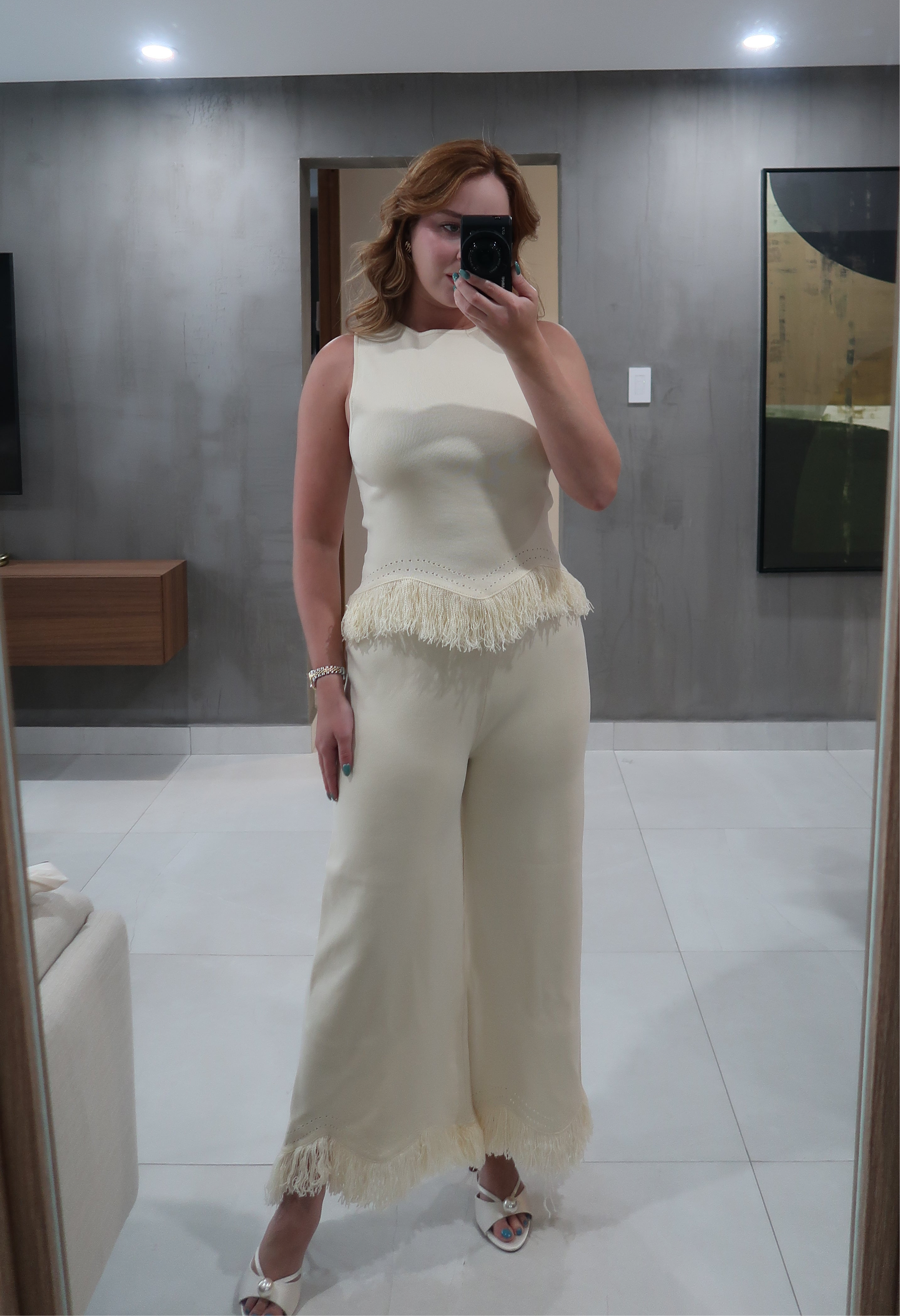 Ecru Pants Set