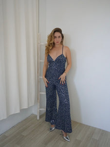 Denim Sequin Jumpsuit