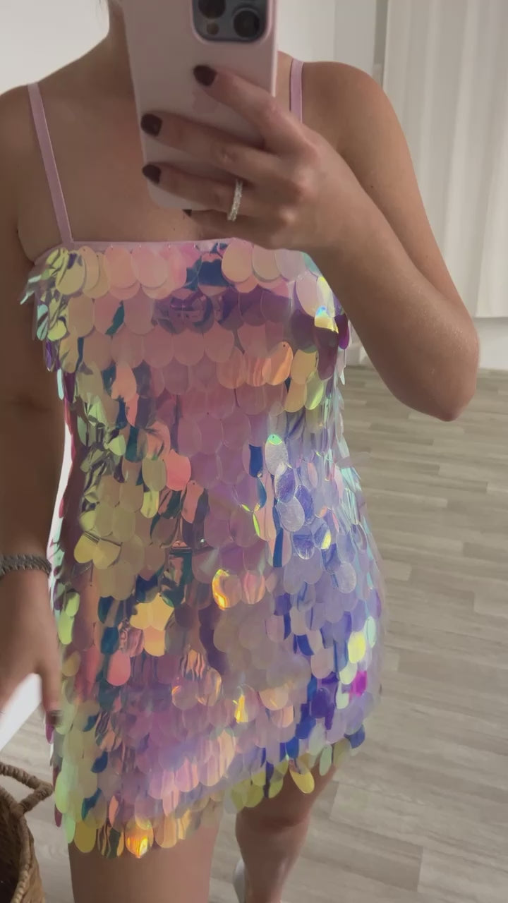 Rosé Sequin Mini Dress